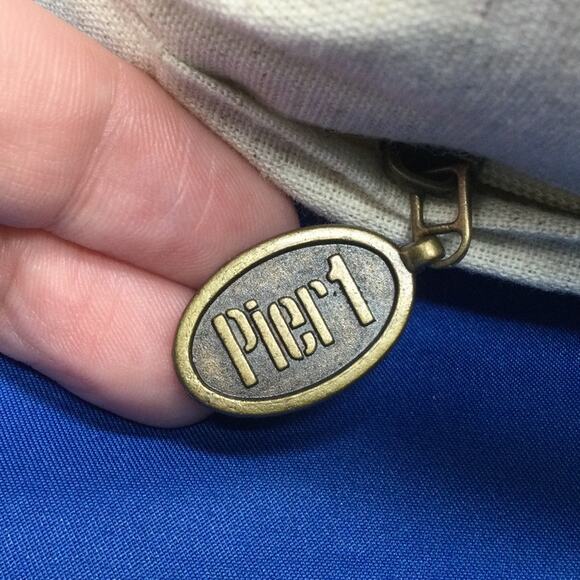 Pier One Imports Embroidered Floral Birds Throw Pillow 14 x 14 - Picture 9 of 12